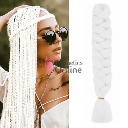 Coada de par afro impletita de 100 cm Premium 1 - Alba 100A9